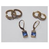 3 Pair Sterling Silver Earrings