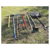 Lot of Gardening Handle Tools