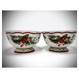 Pair of Fitz & Floyd Bowls ï¿½Winter Holidayï¿½