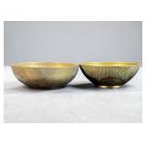 Pair of Brass Bowls 1 w/ Shrimp Motif Used as