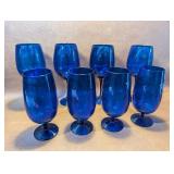 Cobalt Blue Stems and Ice Tea Goblets