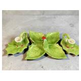 Handcrafted Christmas Tidbit Tray w/ Candle