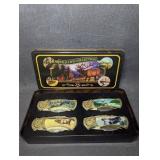 Collectable Wild Life Pocket Knives W/ Tin