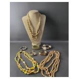Vtg Beaded Costume Jewelry Necklaces +