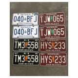 4 Pair Vintage License Plates Missouri & Ontario