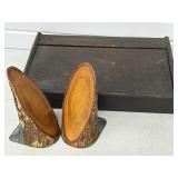 Small Writing Box / Desk & Wood Bookends Live
