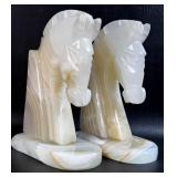Pair of Onyx Horse Head Bookends