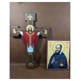 Wall Sconce and Saint Francis Plaque