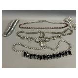 Vintage Rhinestone Costume Jewelry 3 Chokers +