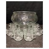 VINTAGE MCM JEANETTE GLASS EMBOSSED FRUIT DESIGN