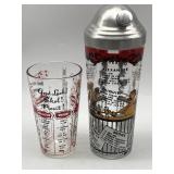 VINTAGE HAZEL-ATLAS RAGTIME COCKTAIL SHAKER W/