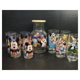 Vintage Disney Mickey Minnie Carafe & Glasses ,