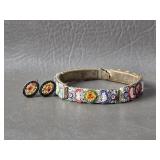 Micro Mosiac Costume Bracelet & Earrings