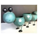 Caterpillar Multi Planter Metal Art Garden