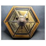 Vintage Hexagonal Beveled Glass Flush Mount Light