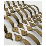 Vintage Hammered Gold Drawer Pulls Handles Spear