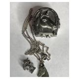 MINIATURE PEWTER HORSE JEWELRY/TRINKET BOX W/