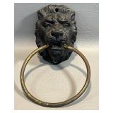 Antique/ Vintage Cast Iron Lion Head Towel Ring