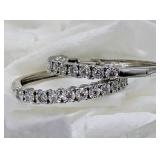 10K WHITE GOLD 1/2 CTW DIAMOND DANGLE HOOP