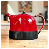 Tantric Stoneware Tea Pot Red/ Black