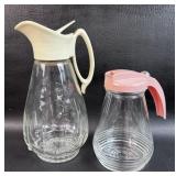Pair of Syrup Pitchers Pink One is MCM