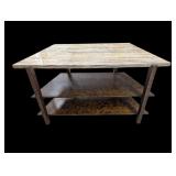 Faux Marble Top Table with Shelf