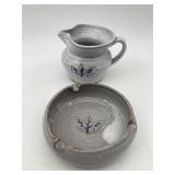 POTTERY PITCHER & ASHTRAY BY SELDON BYBEE