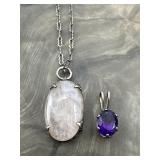 Rose Quartz, Amethyst & Sterling Chain