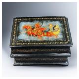 Hand Painted/ Signed Russian Lacquered Trinket