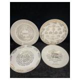 4 COMMEMORATIVE CALENDAR PLATES 1958, 1960 & 1968