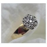 SZ. 4.5, 10K YELLOW GOLD .15 CTW DIAMOND RING