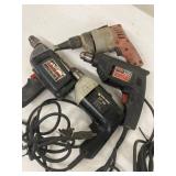 3 ELECTRIC DRILLS & A DRIVER MILWAUKEE,