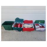 Christmas Ornaments & Lights in Storage Totes