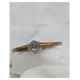 14K YELLOW GOLD DIAMOND ENGAGEMENT RING SZ. 7.5