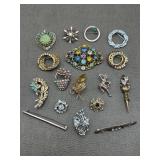 Vintage & Retro Rhinestones Brooch Pins & Pendant