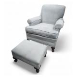 Blue Armchair & Ottoman Microsuede