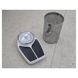 Stainless Steel Trash Receptacle & Weight Scales