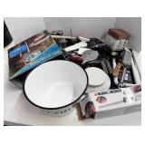 Lot of Kitchen Essentials in Lidded Container