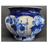 Flow Blue Porcelain Jardiniere Planter Vessel