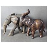 20th Century Leather Covered Elephant Statue +