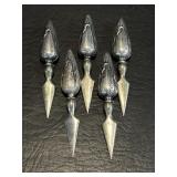 5 Vintage Sterling Silver Corn Cob Holders 52g
