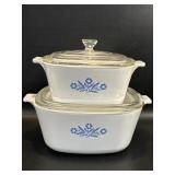 2 Corning Ware Blue Cornflower Casserole Dishes