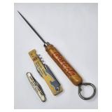 Vtg Advertising Knife Bottle Opener & Ice Pick