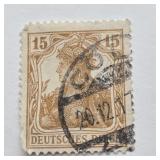 1916 GERMAN REICH DEUTCHES 15 PFENNING POSTAGE