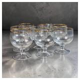 8 MCM Gold Rim Short Sherbet/ Champagne Glasses