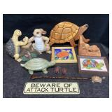 TURTLES! TORTOISE & HARE ARM WRESTLING RESIN,