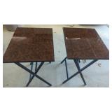 (2) Folding TV Tray Tables with Stand