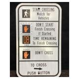 METAL CROSSWALK PEDESTRIAN/TRAFFIC SIGN