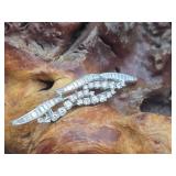 18K White Gold & Diamond Brooch ca 1950 9.3g