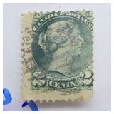 1868 QUEEN VICTORIA CANADA 2 CENT POSTAGE STAMP